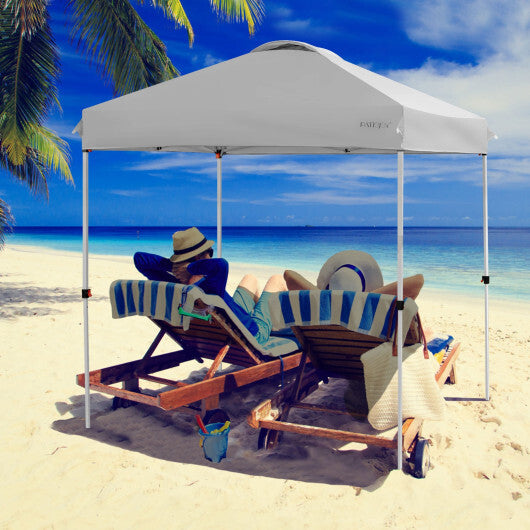6.6 x 6.6 Feet Outdoor Pop-up Canopy Tent with Roller Bag-Pink LuxuryLifeWay Online Store