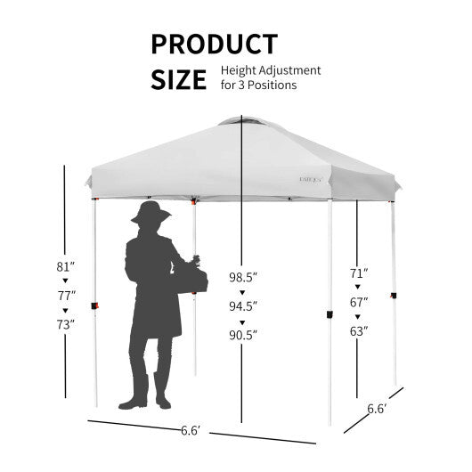 6.6 x 6.6 Feet Outdoor Pop-up Canopy Tent with Roller Bag-Pink LuxuryLifeWay Online Store