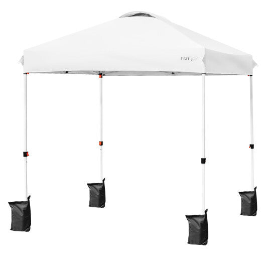 6.6 x 6.6 Feet Outdoor Pop-up Canopy Tent with Roller Bag-Pink LuxuryLifeWay Online Store