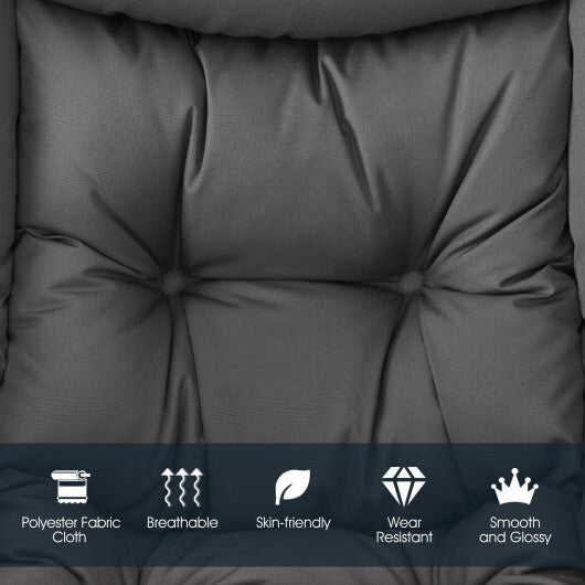 Modern Polyester Fabric Lazy Chair with Steel Frame and Side Pocket-Beige LuxuryLifeWay Online Store
