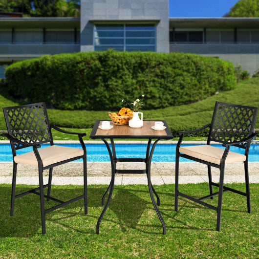 Patio Square Bar Table for Garden Backyard - Color: Black LuxuryLifeWay Online Store