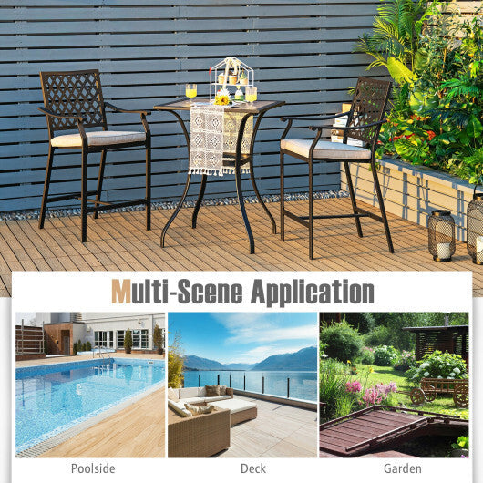 Patio Square Bar Table for Garden Backyard - Color: Black LuxuryLifeWay Online Store