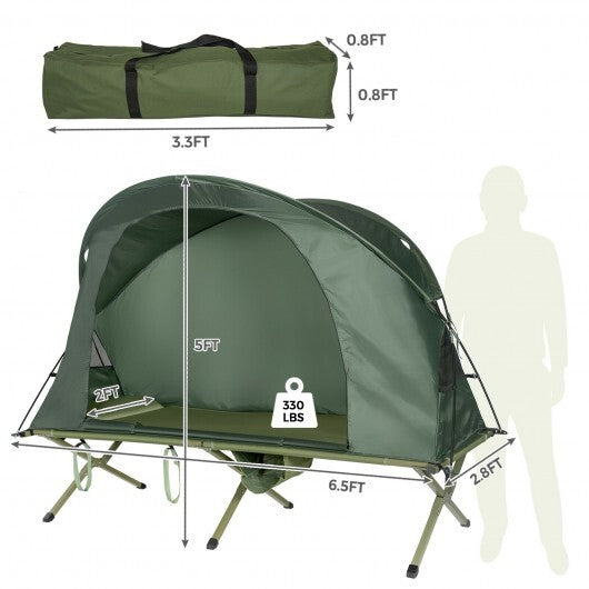 Cot Elevated Compact Tent Set with External Cover-Green LuxuryLifeWay Online Store
