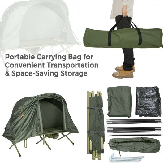 Cot Elevated Compact Tent Set with External Cover-Green LuxuryLifeWay Online Store