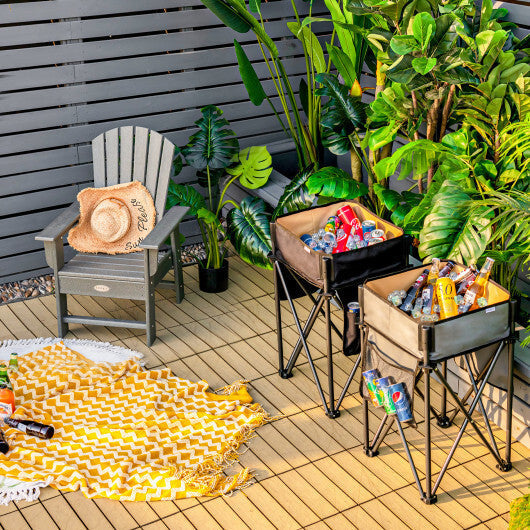 2 Pieces Folding Camping Tables with Large Capacity Storage Sink for Picnic-Black - Color: Black LuxuryLifeWay Online Store