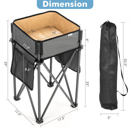 2 Pieces Folding Camping Tables with Large Capacity Storage Sink for Picnic-Black - Color: Black LuxuryLifeWay Online Store