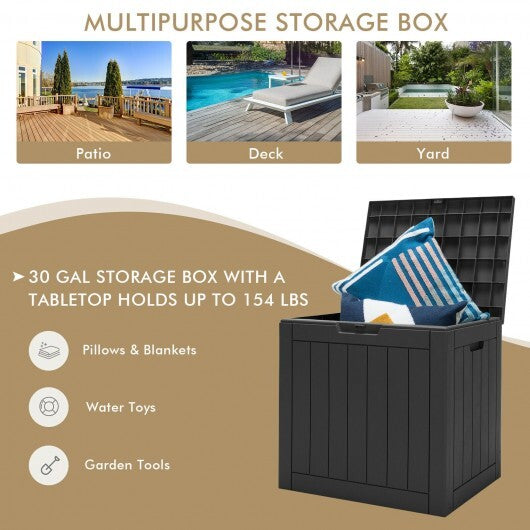 30 Gallon Deck Box Storage Container Seating Tools-Black - Color: Black LuxuryLifeWay Online Store