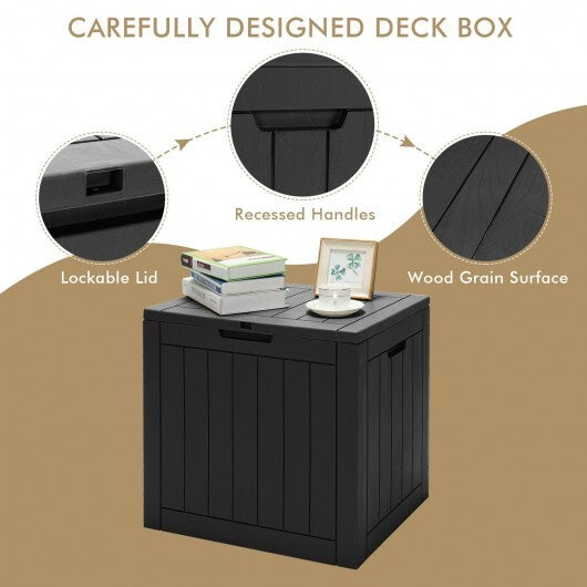 30 Gallon Deck Box Storage Container Seating Tools-Black - Color: Black LuxuryLifeWay Online Store