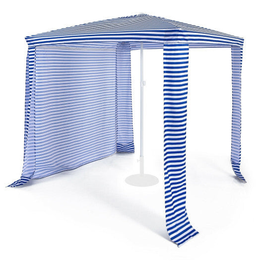 6.6 x 6.6 Feet Foldable and Easy-Setup Beach Canopy With Carry Bag-Blue