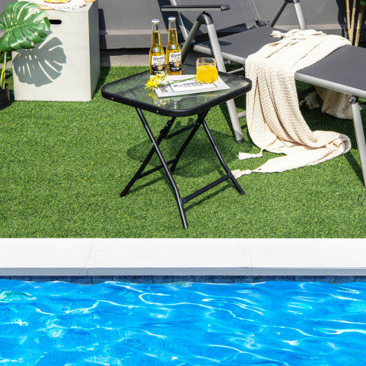 18 Inch Square Patio Bistro Table with Rustproof Frame LuxuryLifeWay Online Store