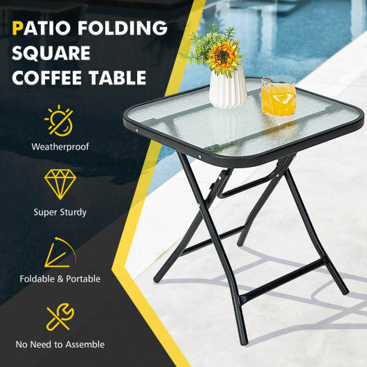 18 Inch Square Patio Bistro Table with Rustproof Frame LuxuryLifeWay Online Store