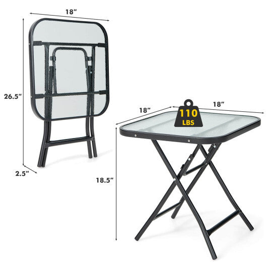 18 Inch Square Patio Bistro Table with Rustproof Frame LuxuryLifeWay Online Store