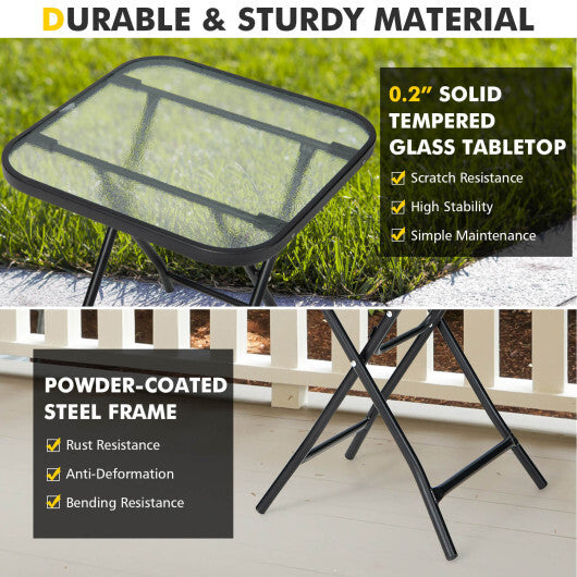 18 Inch Square Patio Bistro Table with Rustproof Frame LuxuryLifeWay Online Store