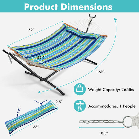 Patio Hammock Foldable Portable Swing Chair Bed with Detachable Pillow LuxuryLifeWay Online Store