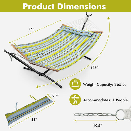 Patio Hammock Foldable Portable Swing Chair Bed with Detachable Pillow LuxuryLifeWay Online Store