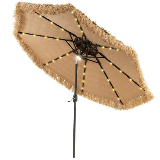 9 Feet Solar Powered Thatched Tiki Patio Umbrella with Led Lights. LuxuryLifeWay Online Store