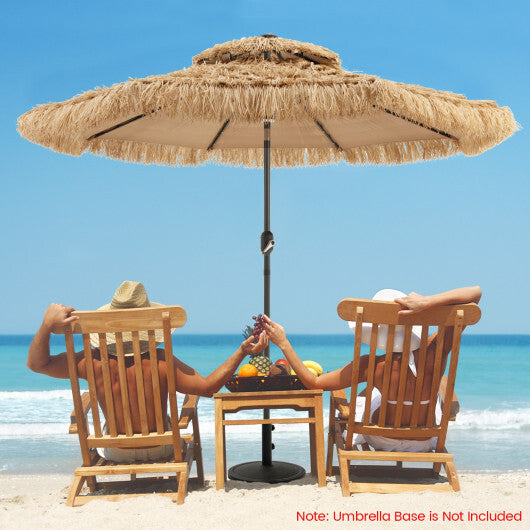 9 Feet Solar Powered Thatched Tiki Patio Umbrella with Led Lights. LuxuryLifeWay Online Store