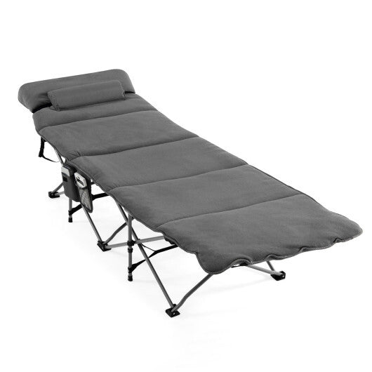 Folding Retractable Travel Camping Cot with Mattress and Carry Bag-Gray - Color: Gray LuxuryLifeWay Online Store