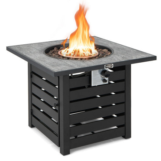 Square Propane Fire Pit Table with Lava Rocks and Rain Cover LuxuryLifeWay Online Store