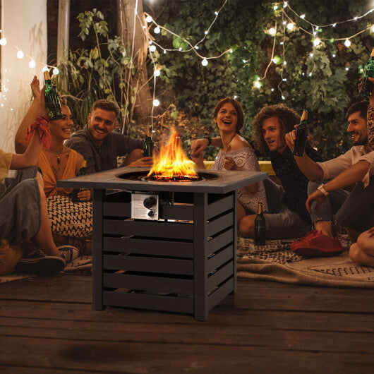 Square Propane Fire Pit Table with Lava Rocks and Rain Cover LuxuryLifeWay Online Store