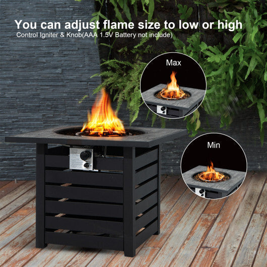 Square Propane Fire Pit Table with Lava Rocks and Rain Cover LuxuryLifeWay Online Store