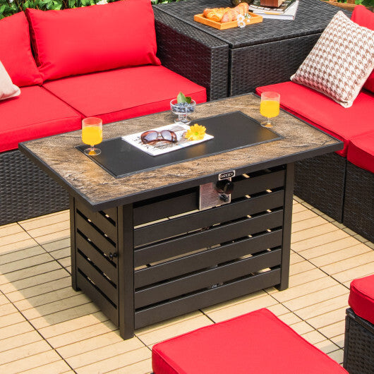 42 Inch 50000 BTU Propane Fire Pit Table with Ore Powder Surface LuxuryLifeWay Online Store