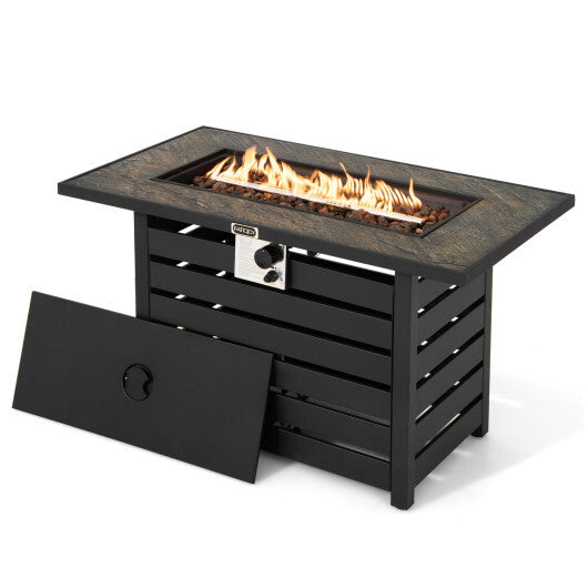 42 Inch 50000 BTU Propane Fire Pit Table with Ore Powder Surface LuxuryLifeWay Online Store