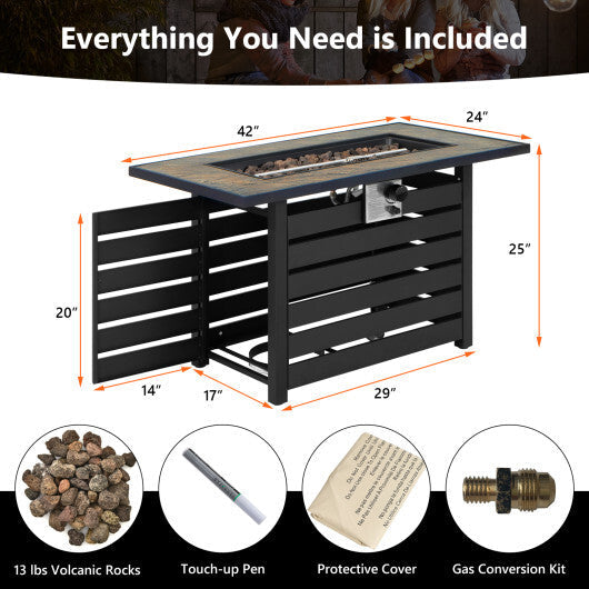 42 Inch 50000 BTU Propane Fire Pit Table with Ore Powder Surface LuxuryLifeWay Online Store