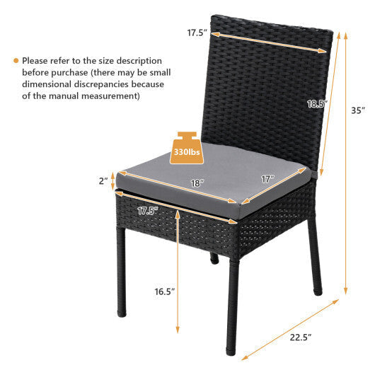 Set of 4 Patio Rattan Wicker Dining Chairs Set with Soft Cushions- Brown LuxuryLifeWay Online Store