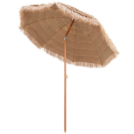 7.2 Feet Patio Thatched Tiki Umbrella Hawaiian Hula Beach Umbrella - Color: Natural - Size: 7.2 ft LuxuryLifeWay Online Store