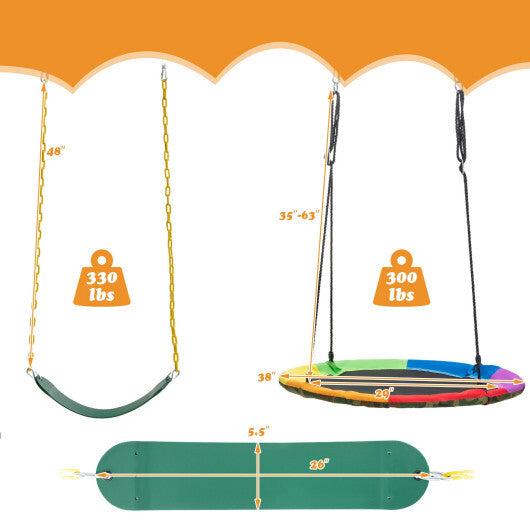 2-Pack Swing Set Swing Seat Replacement and Saucer Tree Swing (Without Stand) LuxuryLifeWay Online Store