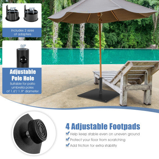 20 Inches Patio Umbrella Base with 4 Adjustable Footpads - Color: Black LuxuryLifeWay Online Store