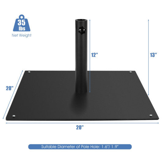 20 Inches Patio Umbrella Base with 4 Adjustable Footpads - Color: Black LuxuryLifeWay Online Store