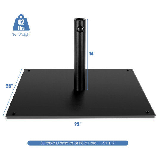 42 LBS Weighted 25 Inch Square Patio Umbrella Base - Color: Black LuxuryLifeWay Online Store