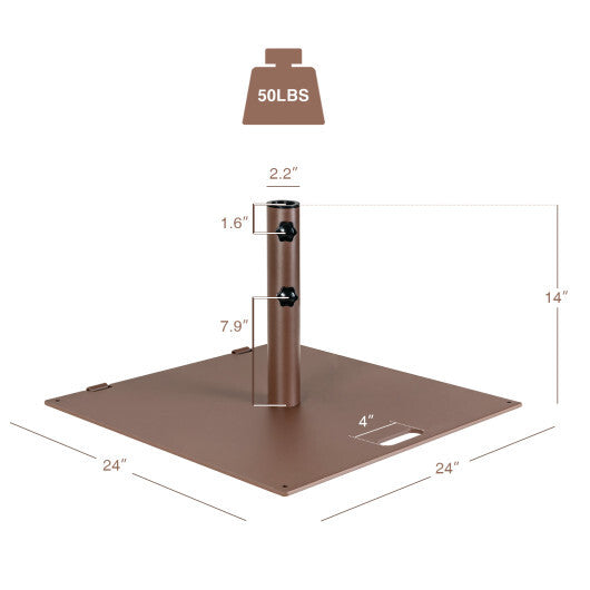 50 LBS Weighted 24 Inch Square Patio Umbrella Base LuxuryLifeWay Online Store