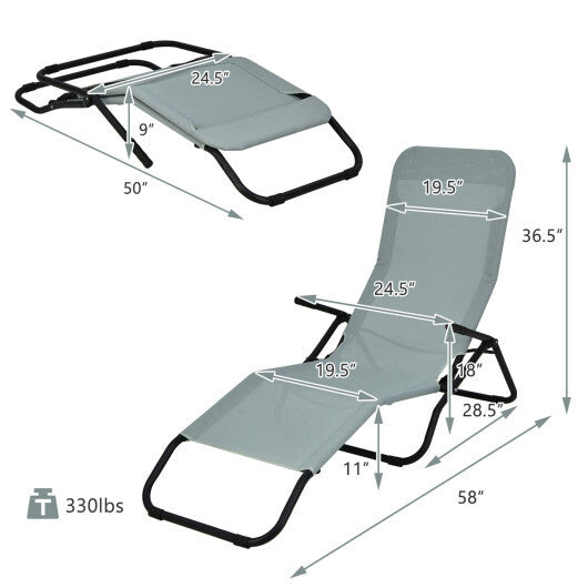 2 Pieces Folding Portable Patio Chaise Lounger with Rocking Design-Light Green - Color: Light Green LuxuryLifeWay Online Store
