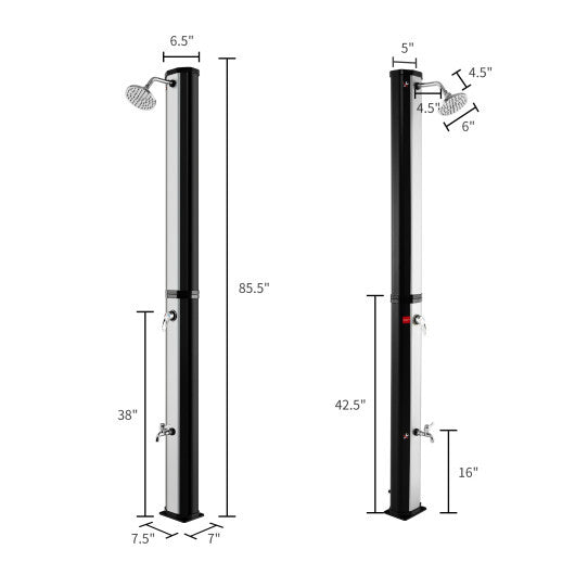 7.2 Feet 9.3 Gallon Solar Heated Shower with Adjustable Head and Foot Tap LuxuryLifeWay Online Store