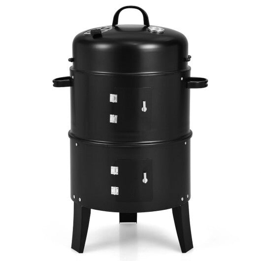 3-in-1 Charcoal BBQ Grill Cambo with Built-in Thermometer LuxuryLifeWay Online Store