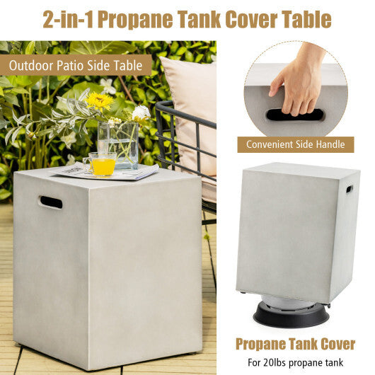 Propane Tank Cover Hideaway Table for Standard 20 Pounds Propane Tank-Gray LuxuryLifeWay Online Store