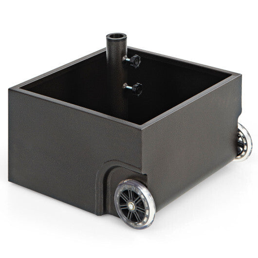 150 Pounds Patio Umbrella Base Stand Wheels Planter Outdoor-Coffee LuxuryLifeWay Online Store