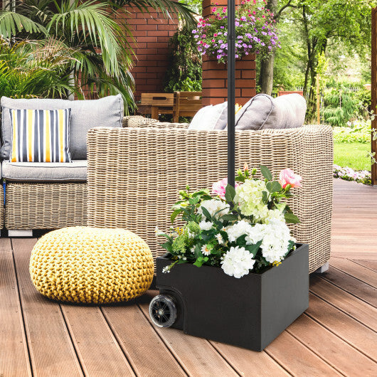 150 Pounds Patio Umbrella Base Stand Wheels Planter Outdoor-Coffee LuxuryLifeWay Online Store
