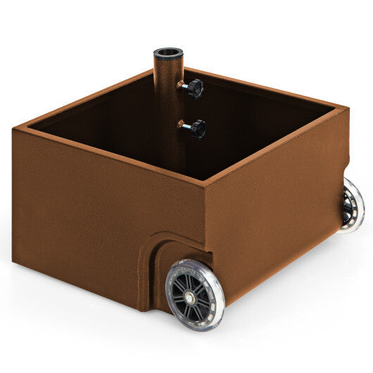 150 Pounds Patio Umbrella Base Stand Wheels Planter Outdoor-Coffee LuxuryLifeWay Online Store