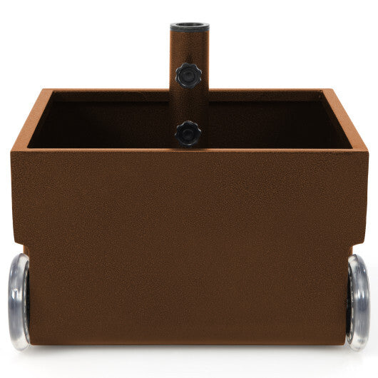 150 Pounds Patio Umbrella Base Stand Wheels Planter Outdoor-Coffee LuxuryLifeWay Online Store