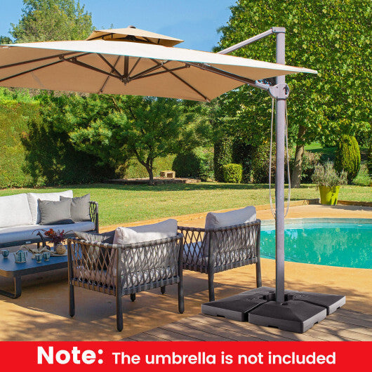 4-Piece 20L Cantilever Offset Patio Umbrella Base LuxuryLifeWay Online Store