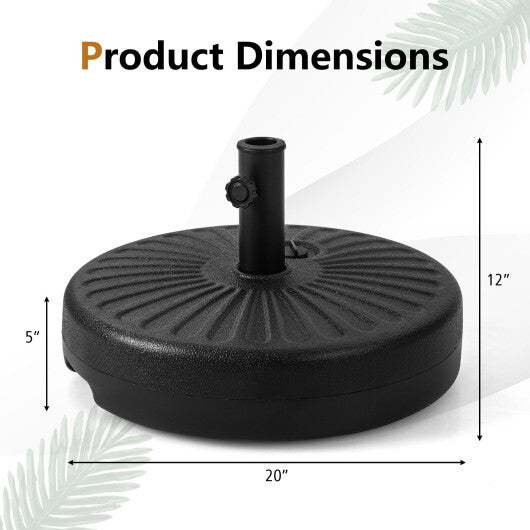 20 Inch Fillable Heavy-Duty Round Umbrella Base Stand LuxuryLifeWay Online Store