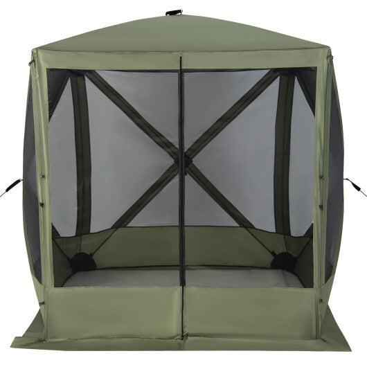 6.7 x 6.7 Feet Pop Up Gazebo with Netting and Carry Bag-Coffee LuxuryLifeWay Online Store