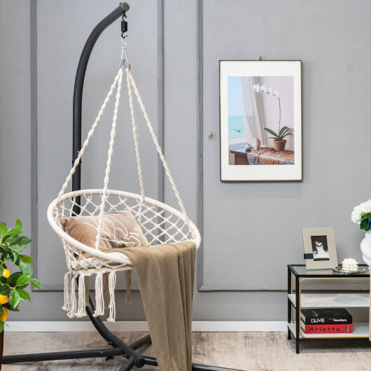 Cushioned Hammock Swing Chair with Hanging Kit-Black LuxuryLifeWay Online Store