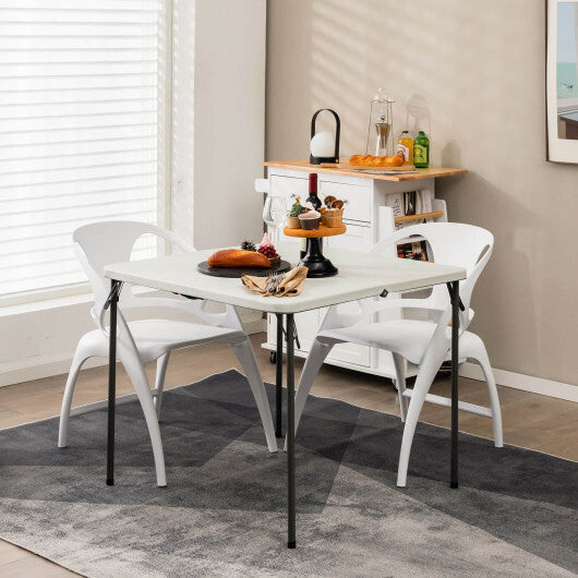 Folding Camping Table with All-Weather HDPE Tabletop and Rustproof Steel Frame-Gray LuxuryLifeWay Online Store