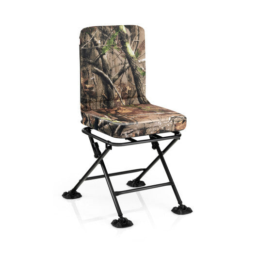 Swivel Folding Chair with Backrest and Padded Cushion-Camouflage LuxuryLifeWay Online Store