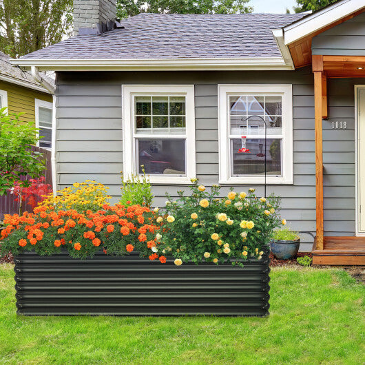 71 Inch Galvanized Metal Raised Garden Bed for Garden Backyard-Dark Gray LuxuryLifeWay Online Store